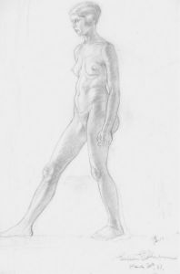 Eileen E. Coleman - Signed and dated 1931 Graphite Drawing, Female Nude