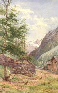 Anne, Elizabeth and Annie Salter - Late 19th Century Watercolour, Swiss Chalets