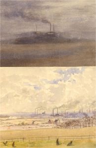 Anne, Elizabeth and Annie Salter - 1886 Watercolour, Industry By Day And Night