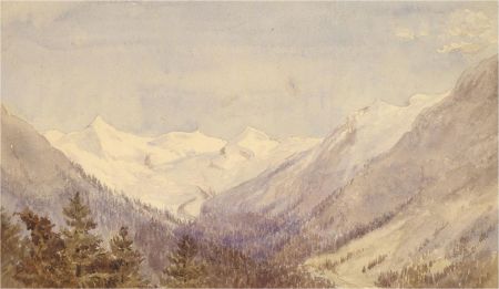 Anne, Elizabeth and Annie Salter - Late 19th Century Watercolour, Swiss Alps