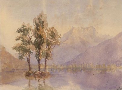 Anne, Elizabeth and Annie Salter - 1874 Watercolour, The Three Trees