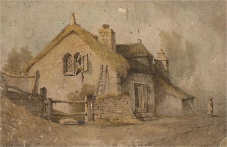 Anthony Copley Fielding (1787–1855) - Early 19thC Watercolour, Thatched Cottage