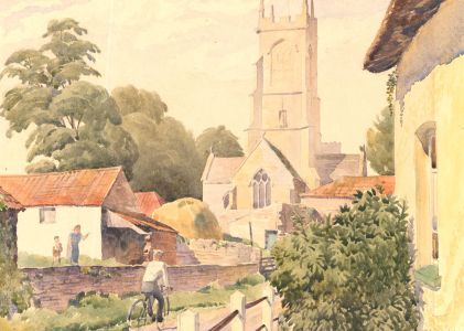 1953 Watercolour - The Village of Othery