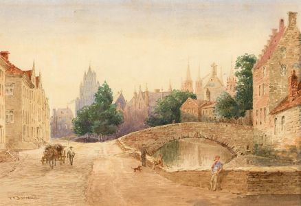 Francis Philip Barraud (1824-1901) - 1899 Watercolour, Town Bridge