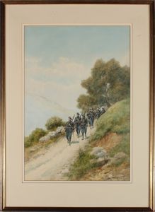 Pierre Comba (1859-1934) - Early 20th Century Watercolour, Chasseurs Alpin
