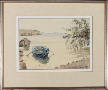 P. B. Drunthorne - 1984 Watercolour, Meloi Beach, Patmos, Greece