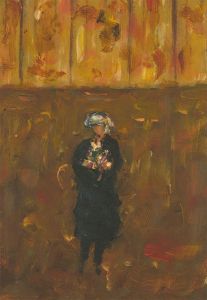 Mid 20th Century Oil - Lady with a Bouquet