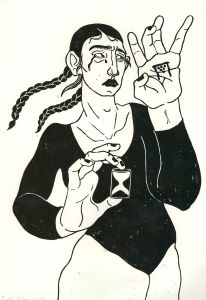 Isabelle Mulvany - 2022 Linoprint, The Winter Maiden III