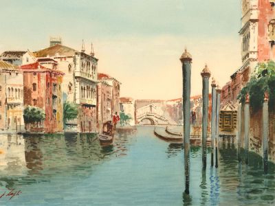 L. Zolfi - Signed Mid 20th Century Watercolour, The Venetian Canals