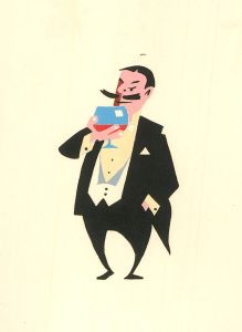 Ray Evans - 1956 Gouache, The Wine Connoisseur