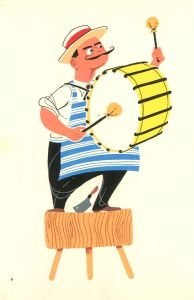 Ray Evans - 1956 Gouache, The Butcher's Drum