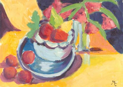 Maggy Clarysse (1931-2011) - 20th Century Oil, Still Life, Fruit and Flowers