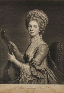 Richard Houston After C. Read- Framed Mezzotint, Portrait of Miss Harriot Powell