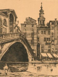 Early 20th Century Etching - The Rialto Bridge, Venice