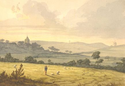 G. F. G - 1953 Watercolour, Worthing Fields
