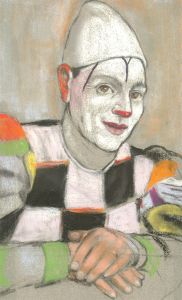 20th Century Pastel - Harlequin Clown