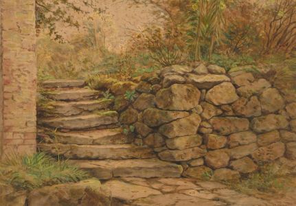 H. C. Bryant - Late 19th Century Watercolour, Garden Steps