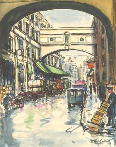 Peter Collins ARCA - 20th Century Watercolour, Commercial Traders in the City