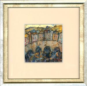 Ellie Hesse - Framed Contemporary Acrylic, Town Bridge