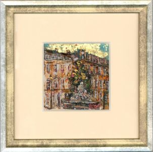 Ellie Hesse - Framed Contemporary Acrylic, Terraced Town Houses