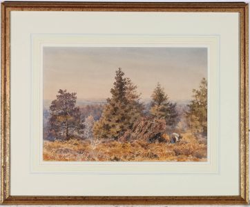 George Wills - Framed Late 19th Century Watercolour, Gathering Wood