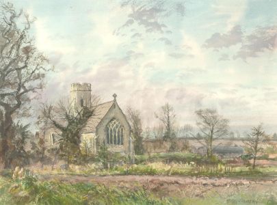 Keith Johnson (1931-2018) - 1995 Watercolour, Mautby Church
