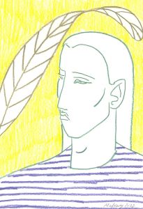 Isabelle Mulvany - 2022 Coloured Pencil, Woman And Banana Palm