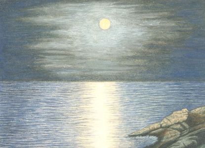 A. Twinning - 1945 Watercolour, Moonlight