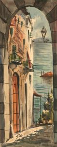 Goyo - Signed Mid 20th Century Watercolour, Quiet Street