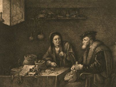 Signed and dated Late 19th Century Etching - The Exchange