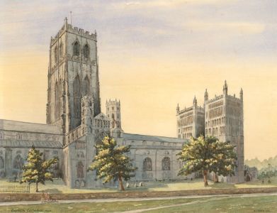 S. Fryer - Signed and dated 1971 Watercolour, Durham Cathedral