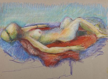 Mid 20th Century Pastel - Relaxed Nude
