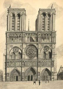 Early 20th Century Pen and Ink Drawing - The Notre Dame
