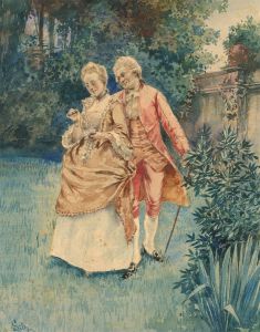 Silina - Signed Late 19th Century Watercolour, The Courtship