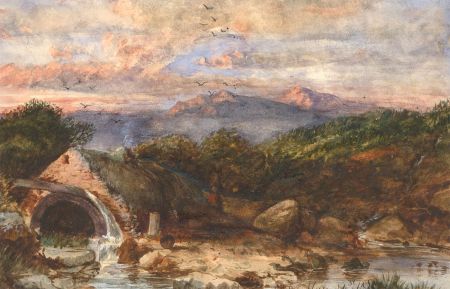 R.G. Rot - Signed and dated 1875 Watercolour, The Watermill