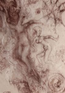 Mollie Paxton - 20th Century Chalk Drawing, Dancing With Death