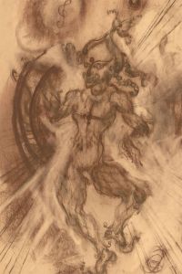 Mollie Paxton - 20th Century Chalk Drawing, Dancing Spirit