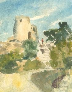 Ronald Olley (b.1923) - 20th Century Watercolour, Steps to the Hill Fort