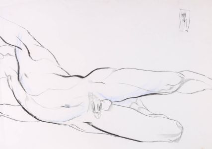 Mircea Marosin (1921-2007) - 20th Century Charcoal Drawing, Male Torso