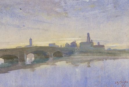 J.A. Christie - Signed and dated 1917 Watercolour, Marne Bridge