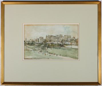 Charles Goddard Napier (1889-1978) watercolours, Princes Street Garden Edinburgh