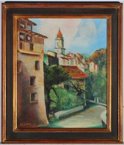 A. F. Henry - Framed 1956 Oil, Old Town