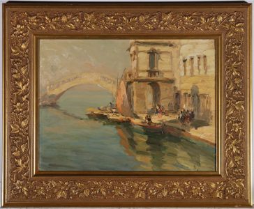 Luigi Pagan (1907-1980) - Early 20th Century Oil, Golden Venice