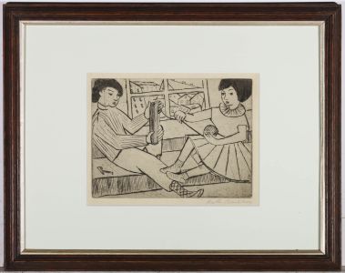 Ruth Buchholz (1911-2002) - German School Mid 20th Century Etching, Winding Yarn