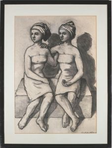 Christopher Stevens (b. 1961) - 1986 Crayon, Sisters