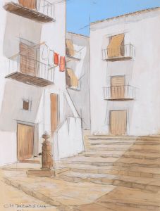 C. H. Duzanoleut - 20th Century Watercolour, Ibiza Streets