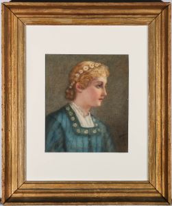 Sophie Hobson (fl.1880-1887) - 1982 Watercolour, Daisy Girl