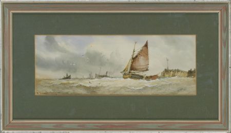 W. Stewart (f.c. 1910-1930) - Framed Early 20th Century Watercolour, Rough Seas