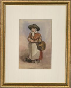 C. Verulam Del - Framed 1933 Watercolour, Dutch Women