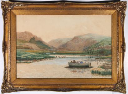 Peter Ghent (1856-1911) - Late 19th Century Watercolour, Ferry Crossing